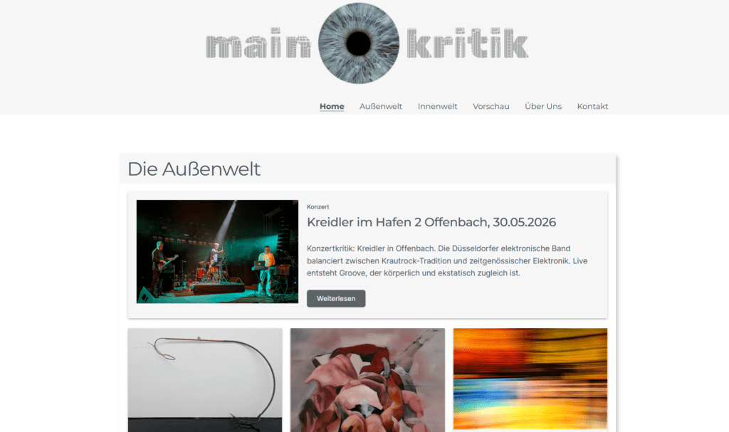 MainKritik - Webseite - Screenshot